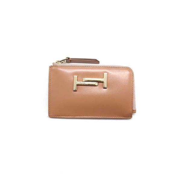 TOD’S トッズ Tタイムレス レザーカードケース ベージュ   ITHGILGRMTA4