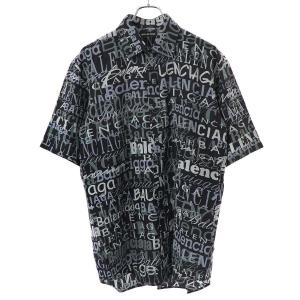 BALENCIAGA（バレンシアガ） ロゴ総柄レーヨン 半袖シャツ 658841 TKD5