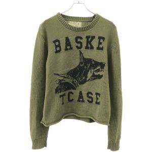 Basketcase バスケットケース 24AW RAW COLLEGE KNIT クルーネックニットセーター  カーキ M ITJB698JK34W｜modescape