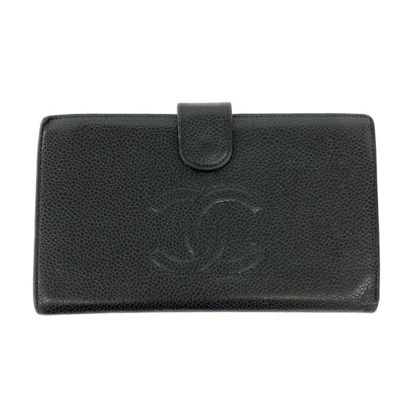 CHANEL シャネル キャビアスキン ココマークウォレット 長財布  ブラック - ITNDGH3...