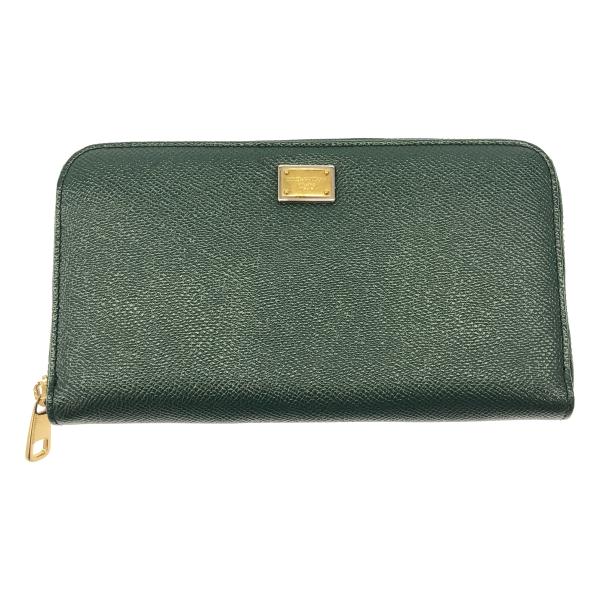 DOLCE&amp;GABBANA ドルチェ＆ガッバーナ ラウンドジップロングレザーウォレット 長財布  グ...