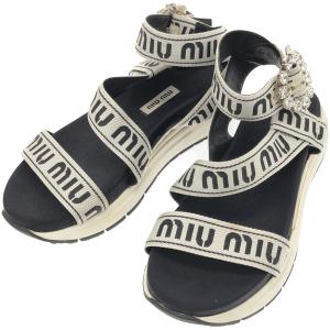 超美品 ミュウミュウ MIUMIU 現行ロゴ サークルビジュー クリスタル  