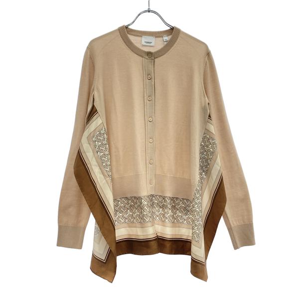 BURBERRY バーバリー シルクスカーフドッキングニットカーディガン 8016921 ベージュ ...