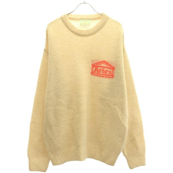 Aries アリーズ Waffle Knit Jumper アクリルワッフルニットセーター  ベージ...