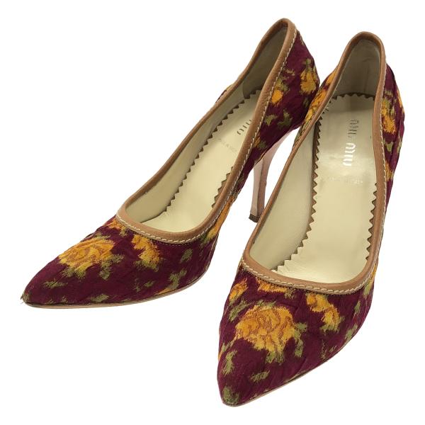 miu miu ミュウミュウ フラワーデザインパンプス  ミックス 36 ITS0Z3JS8SP0