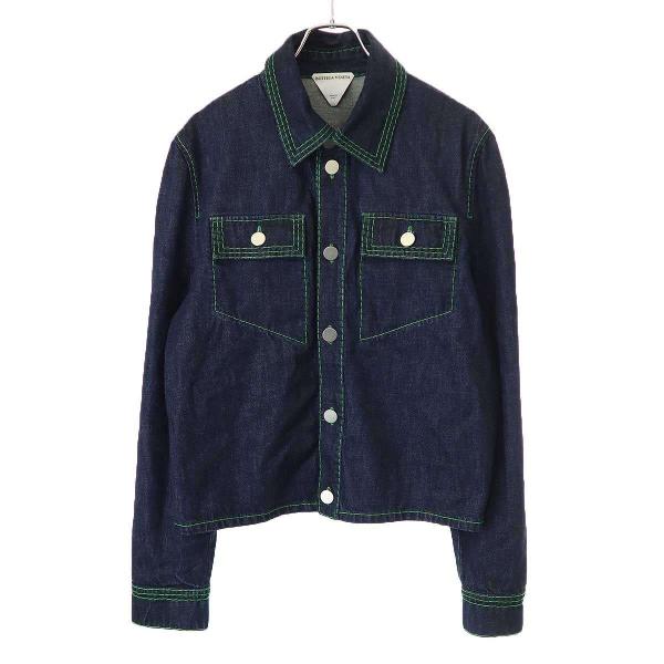 BOTTEGA VENETA ボッテガヴェネタ グリーンステッチデニムジャケット 671063 V1...