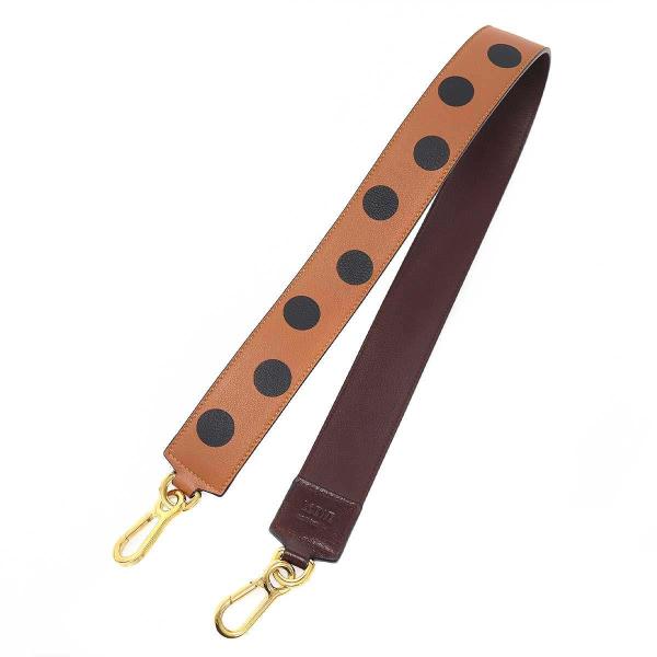 LOEWE ロエベ ドット レザーショルダーストラップ  ブラウン ブラック  ITT4ENKGMZ...