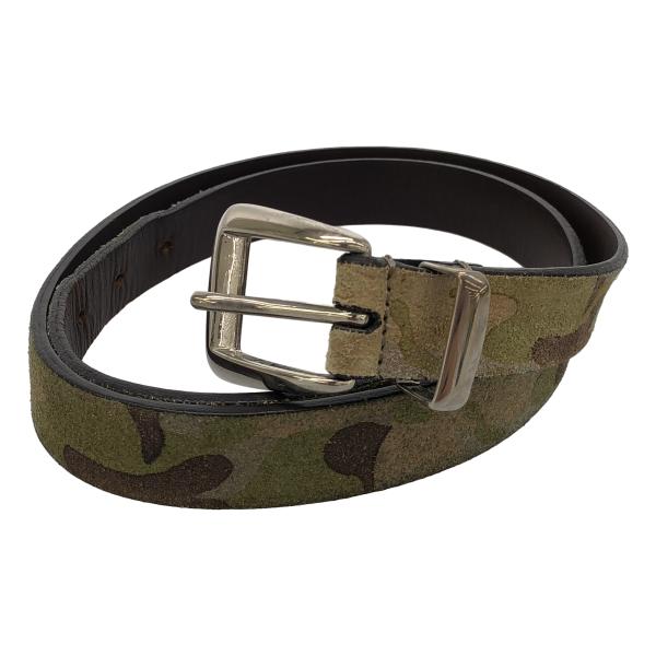 Anderson's アンダーソンズ カモフラージュレザーナローベルト  カーキ×ブラウン  ITT...