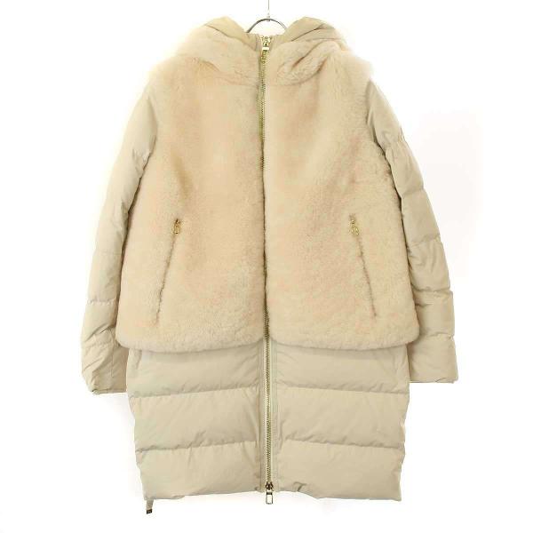 DUNO デュノ DEA レイヤードムートンダウンコート  ピンク ベージュ系 40 ITTQVIY...