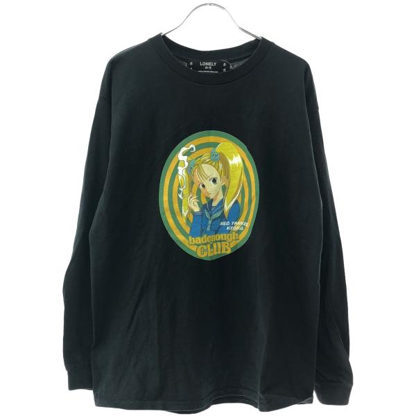 LONELY/論理 ロンリー badenough club ロングスリーブ プリントTシャツ  ブラ...