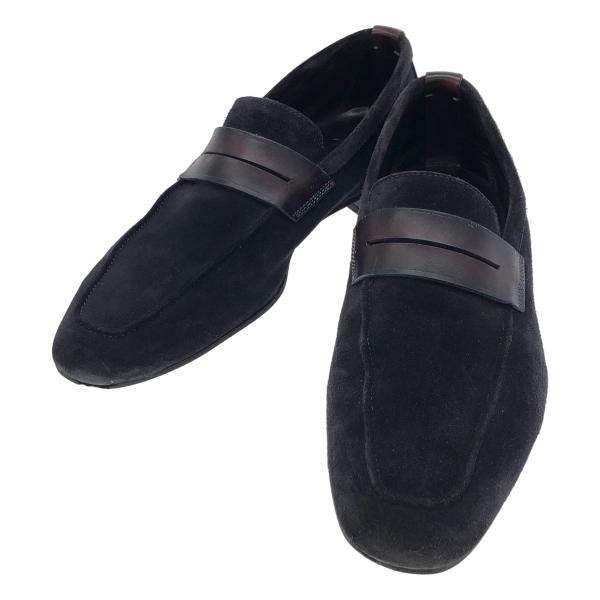 Corthay コルテ スエードレザーローファーシューズ  ネイビー 7 ITVOHY01CWCY