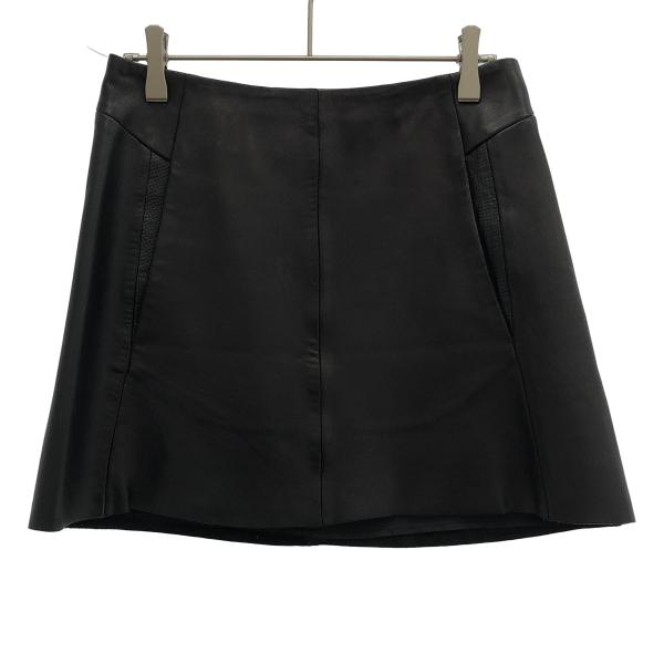 rag&amp;bone ラグアンドボーン カーフレザースカート  ブラック 0 ITVRQKZPRY80