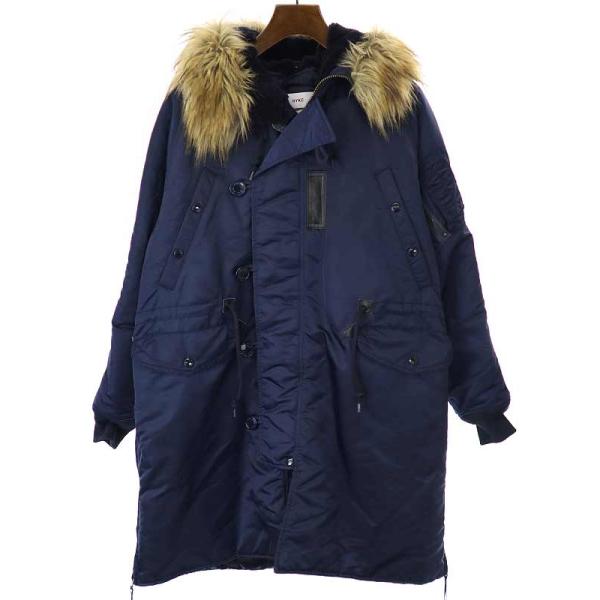 HYKE ハイク 18AW N-3B JACKET/BIG FIT ミリタリーコート ネイビー 2 ...