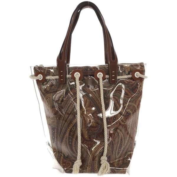 A VACATION ア ヴァケーション MARINE PVCペイズリートートバッグ  ブラウン系 ...