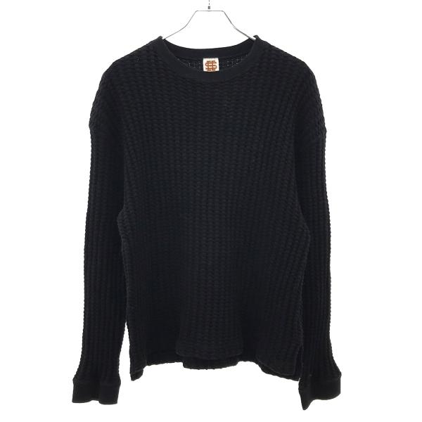 SEE SEE シーシー コットンワッフルニットセーター  ブラック 2 ITXUT92L0UW8