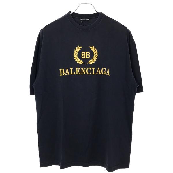 BALENCIAGA バレンシアガ 18AW BBロゴプリント オーバーサイズTシャツ 535622...