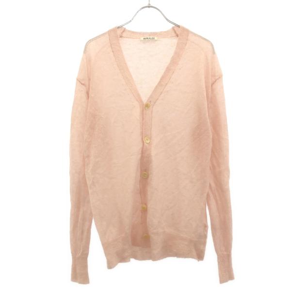 AURALEE オーラリー 23SS シアーニットカーディガン A23SC03FG ピンク 0 IT...