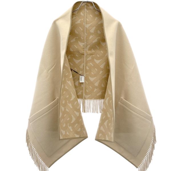 BURBERRY バーバリー ウールモノグラム ポケットスカーフ ケープ 8019417 ベージュ ...