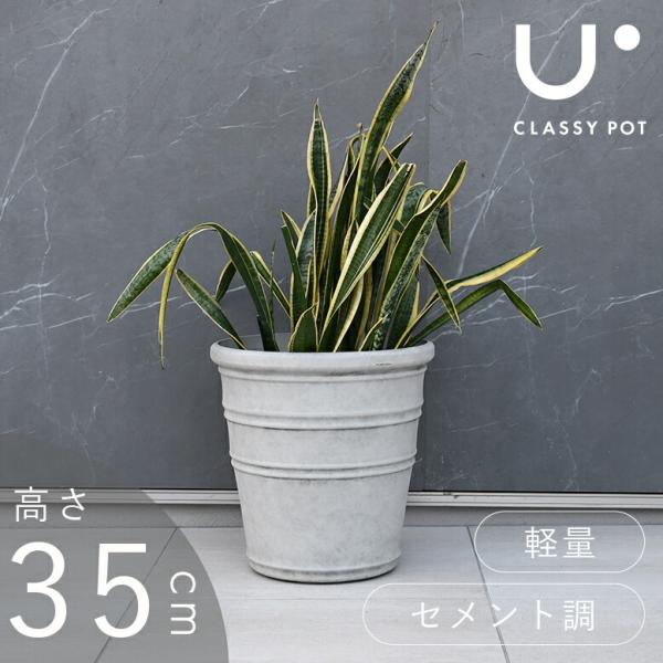 植木鉢 軽量 11号 合成樹脂 鉢 鉢カバー コンクリート 丸型 classy pot クラッシーポ...
