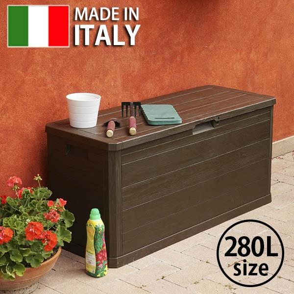 収納ボックス ウッド調 フタ付き Mサイズ 大型宅配便 BOX ガーデニング用品収納 物置 マルチボ...