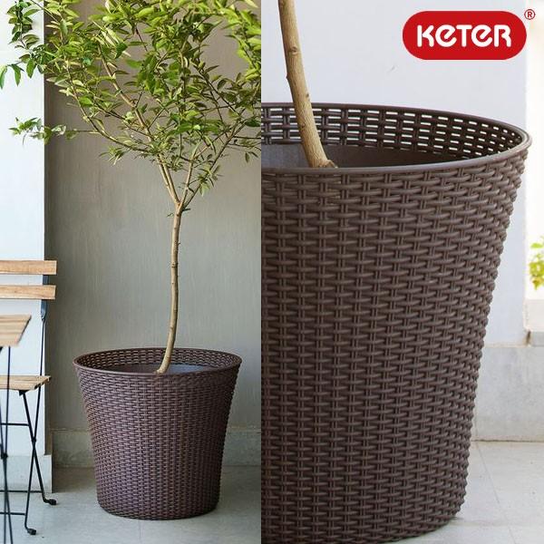 KETER　Conic Planter/ラタン調コニックプランター/大型プランター/ケター/軽量/プ...