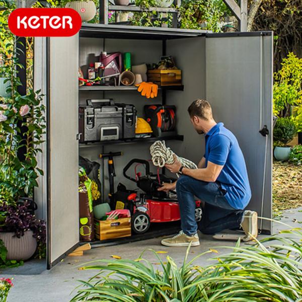 小屋 屋外収納 物置 屋外 大型 収納庫 園芸用品 ストッカー ケター ハイストレージプラス 代引不...