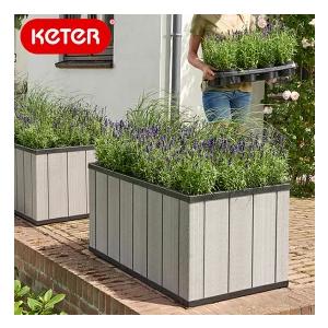 プランター おしゃれ 大型 植木鉢 花壇 軽い 穴なし 横長 長方形 直方体 四角 ケター セコアプ...