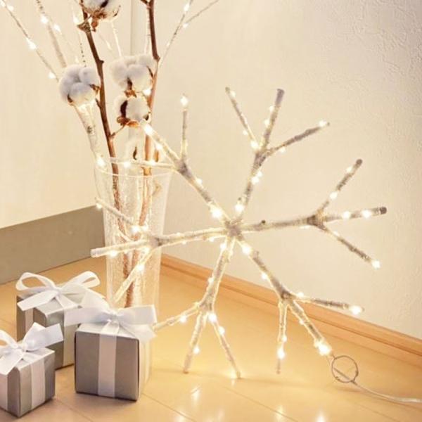 インテリア 北欧 飾り おしゃれ 白樺 クリスマス LEDライト イルミネーション シラカバ スノー...