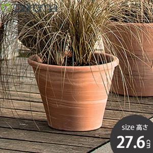 植木鉢 素焼き テラコッタ 16号鉢 おしゃれ 陶器 プランター 観葉 DEROMA デロマ ヴァソペルフェット 49.5×38.9cm 受け皿付き｜modest