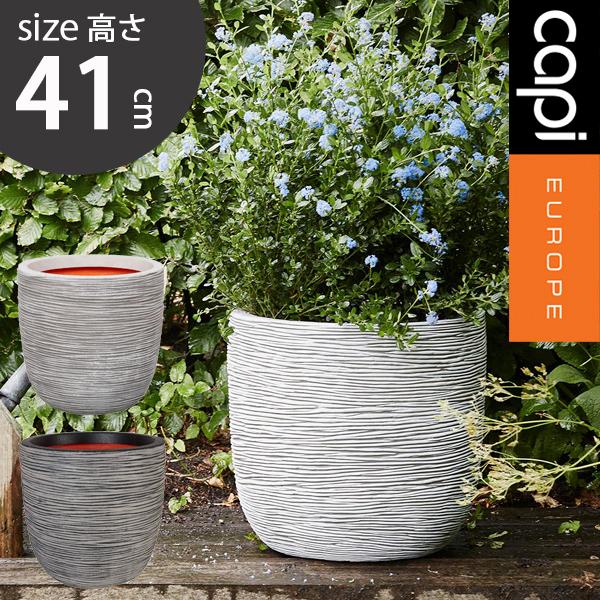 ボール型 植木鉢  樹脂製 アイボリー ブラック カピ エッグプランター リブ 43×41  高さ4...