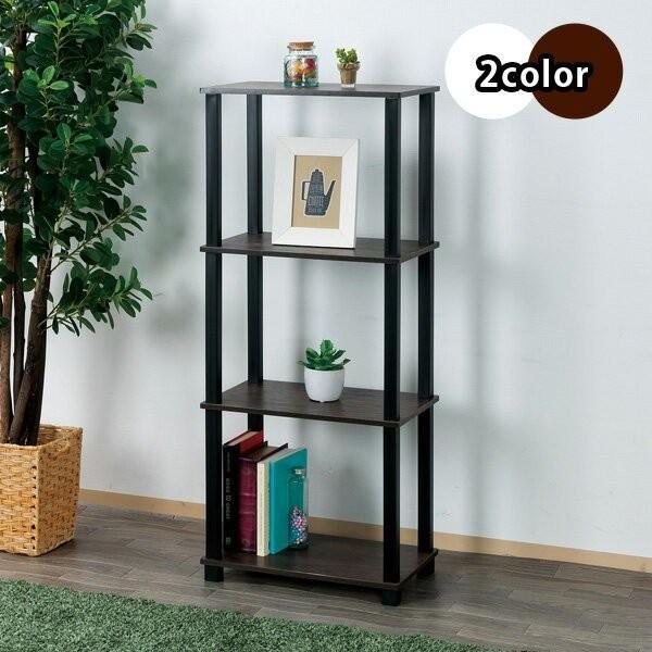 ヴィンテージ調 システムラック4段 ブラウン・オーク   オープンラック　ラック　収納　キッチン　イ...