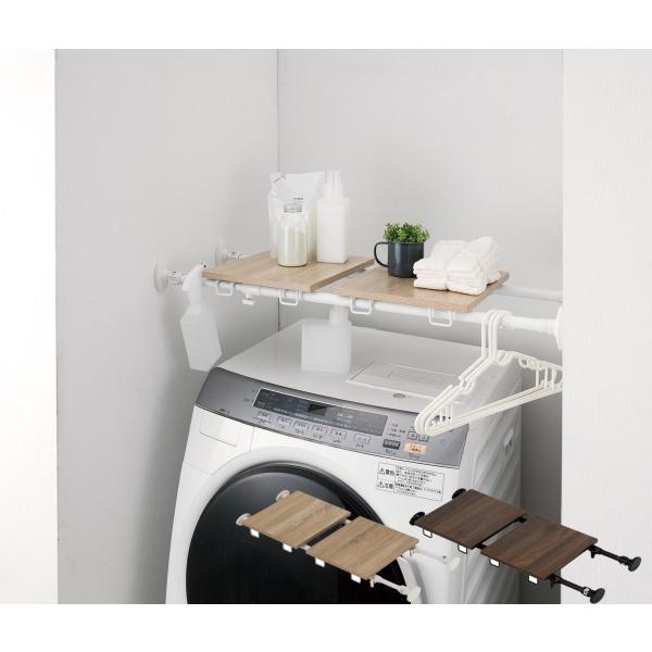 伸縮棚 つっぱり棚 突っ張り棒 突っ張り棚 ラック  伸縮  脱衣所  キッチン 洗濯機  押入れ ...