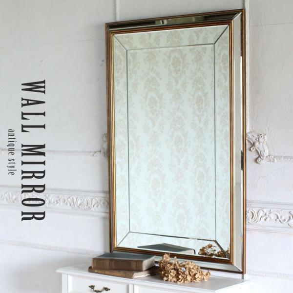 ウォールミラー 壁掛け鏡 アンティーク 姿見 ロココ レトロ Lサイズ　hnm-001 リプロ