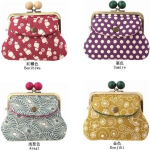 京都くろちく ふくれ織 仕切がま口バッグ ※ショルダー紐は別売です