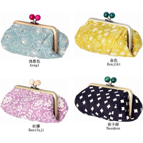 俵がま口ポーチ 日本製 立体感のある凹凸和柄がかわいいがま口ポーチ ふくれ織りシリーズ