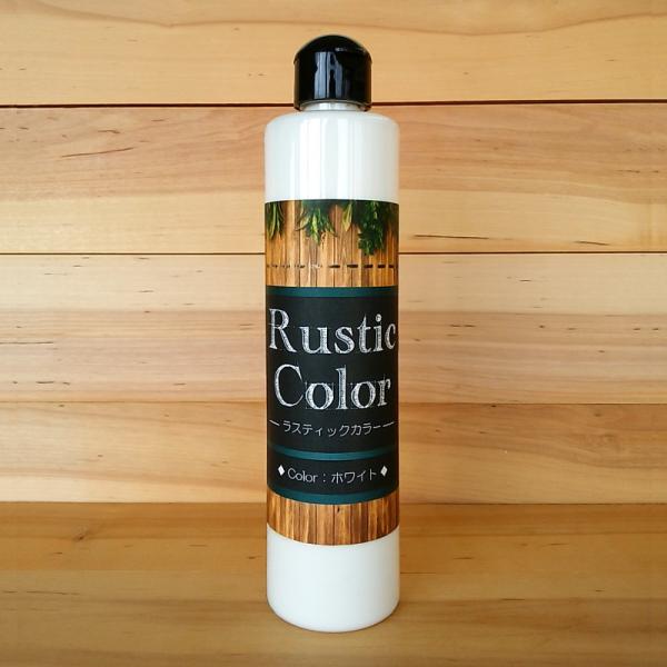 ラスティックカラー【ホワイト】250ml　屋内屋外共通　木製品着色剤　（水性塗料/ジェリータイプ）