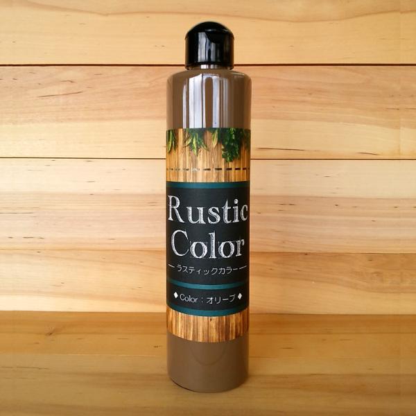 ラスティックカラー【オリーブ】250ml　屋内屋外共通　木製品着色剤　（水性塗料/ジェリータイプ）