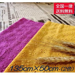 生地 刺繍 コットンレース 綿100％ 秋冬色の2種セット(1)