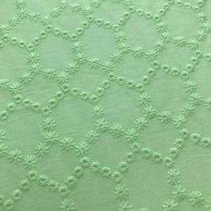 生地 刺繍 コットンレース 綿100％ 花柄(5) グリーン 緑