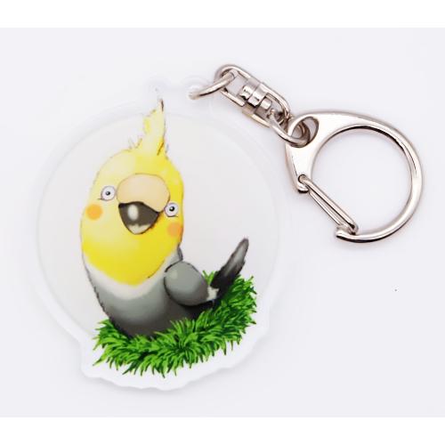 鳥のオカメインコさんのキーリング おしゃれ キャラクター アニマル キーホルダー　001