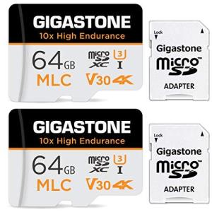 Gigastone 64GB MLC Micro SD Card 高耐久 4K ビデオ撮影 防犯カメラ ドライブレコーダー 監視カメラ 対応 90MB