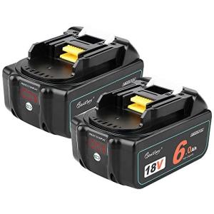 Waitley2個セットマキタ 互換 バッテリー BL1860B 18V 6.0Ah 電動工具用 バッテリー リチウムイオン電池LEDデジタル残量表示