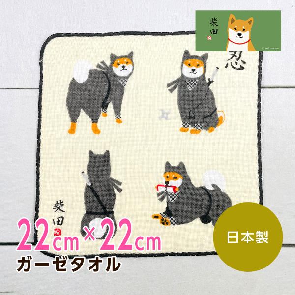 フレンズヒル 柴田さん ニンニンシバタ 柴犬 忍者 ガーゼタオル ベージュ YW-304-57