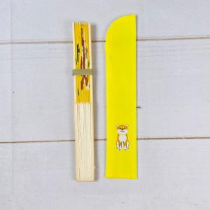京佑 柴犬柄 シルク扇子 21cm 袋付き イ...の詳細画像1