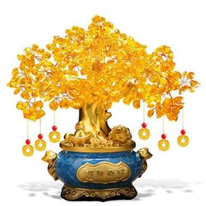 招財樹 金のなる木 黄水晶 シトリン 風水置物 金蟾 インテリア 金運祈願 開運 商売繁盛祈願 パワーストーン お礼 新年 贈り物
