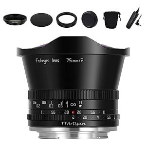TTArtisan 7.5mm F2.0 魚眼レンズ 大口径APS-C 倍率 マニュアルフォーカス カメラレンズ for Fuji X