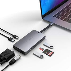 Satechi On-The-Go USB-Cハブ 9-in-1 (スペースグレイ) 4K HDMI(60Hz) VGA イーサネット USBC