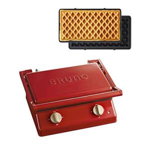 BRUNO グリルサンドメーカー ダブル BOE084-RD（レッド）＋ワッフルプレートセットの商品画像