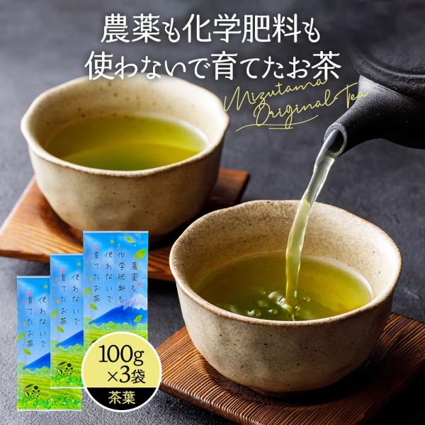 新茶 でお届け 2024 お茶 緑茶 農薬不使用 100g×３袋 お茶の葉 深蒸し茶 日本茶 静岡茶...