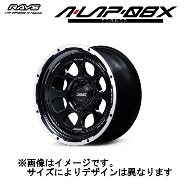 RAYS レイズ A-LAP 08X 6/139.7 18x8.5J +44 ブラック/リムDC (...